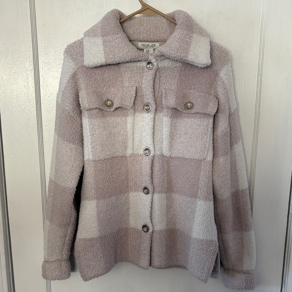 Socialite Pink and White Teddy Jacket